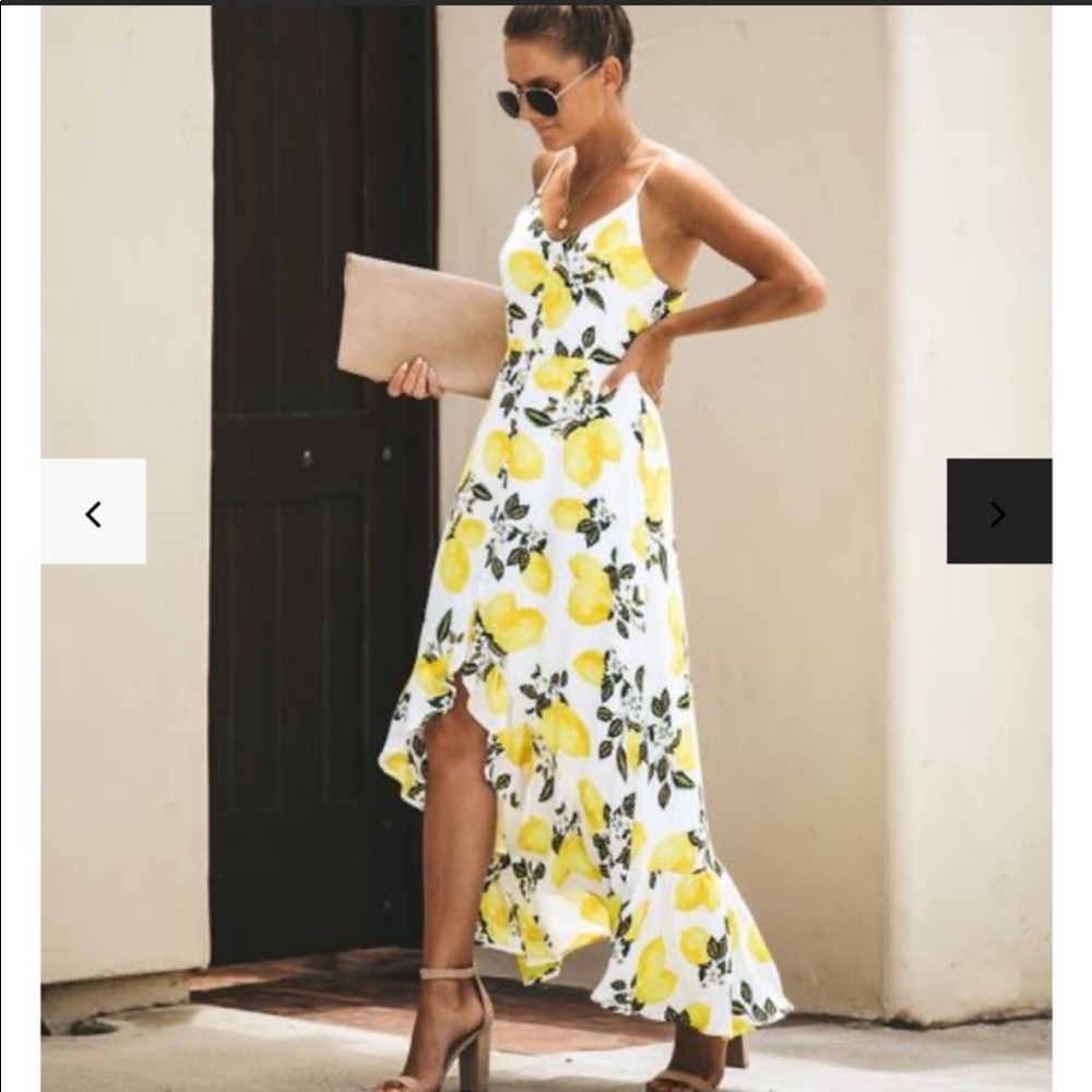 VICI Dolls lemon tree high low maxi dress